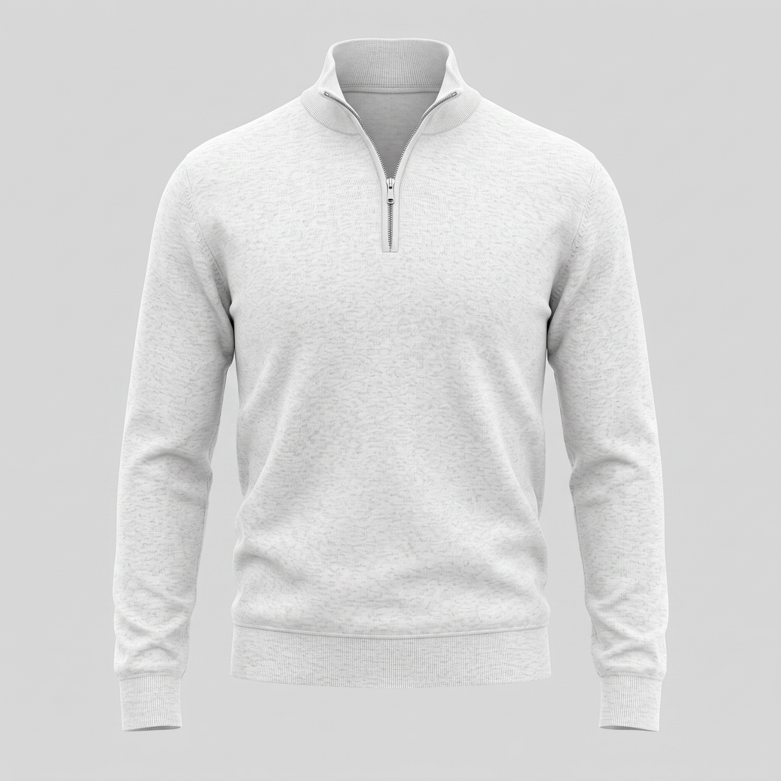 Sweter męski z dzianiny z krótkim zamkiem
