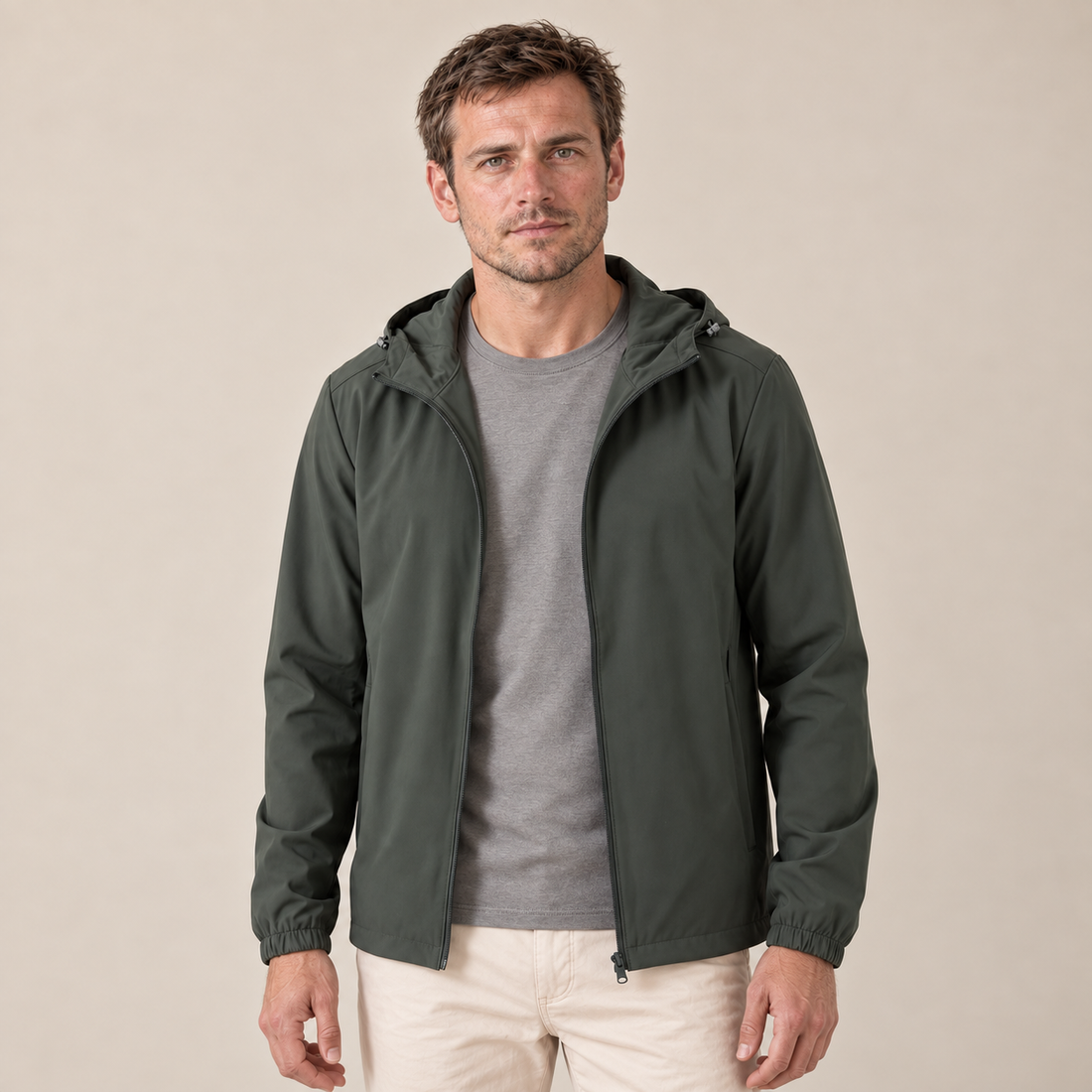 Kurtka softshell męska z regulowanym kapturem