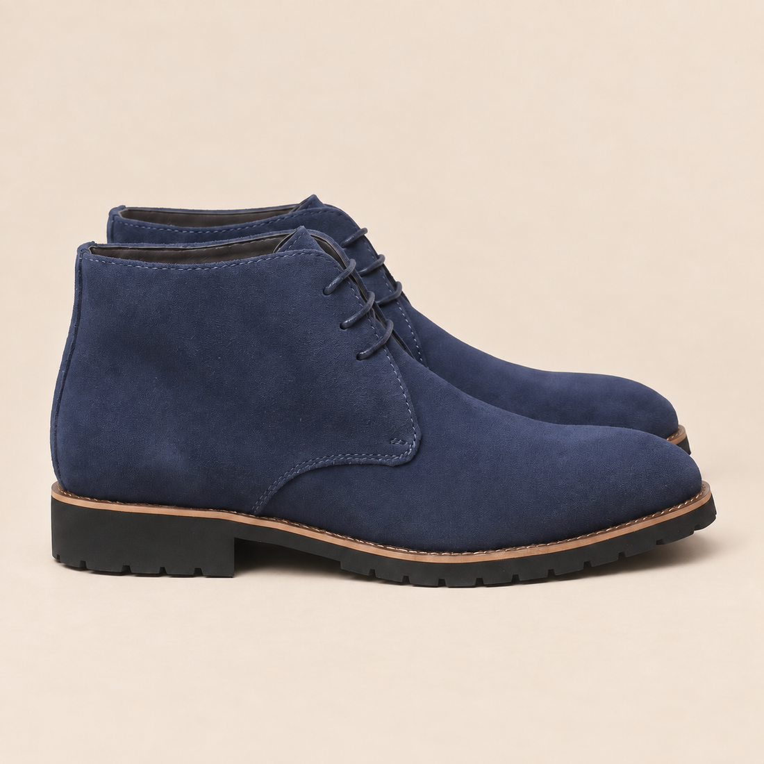 Buty męskie za kostkę z imitacji skóry
