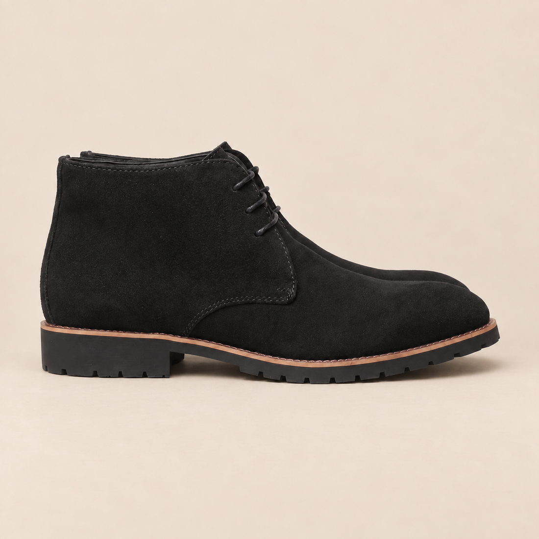 Buty męskie za kostkę z imitacji skóry