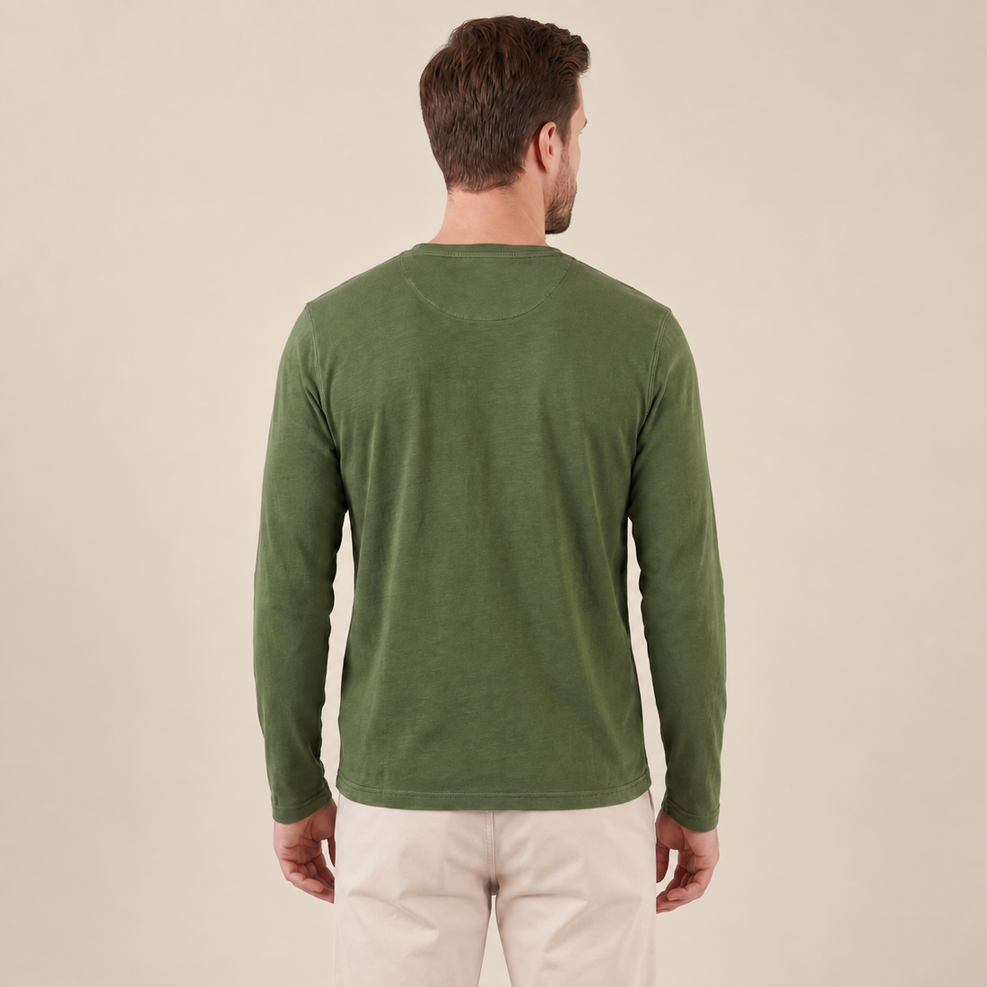 Koszulka henley męska z długim rękawem