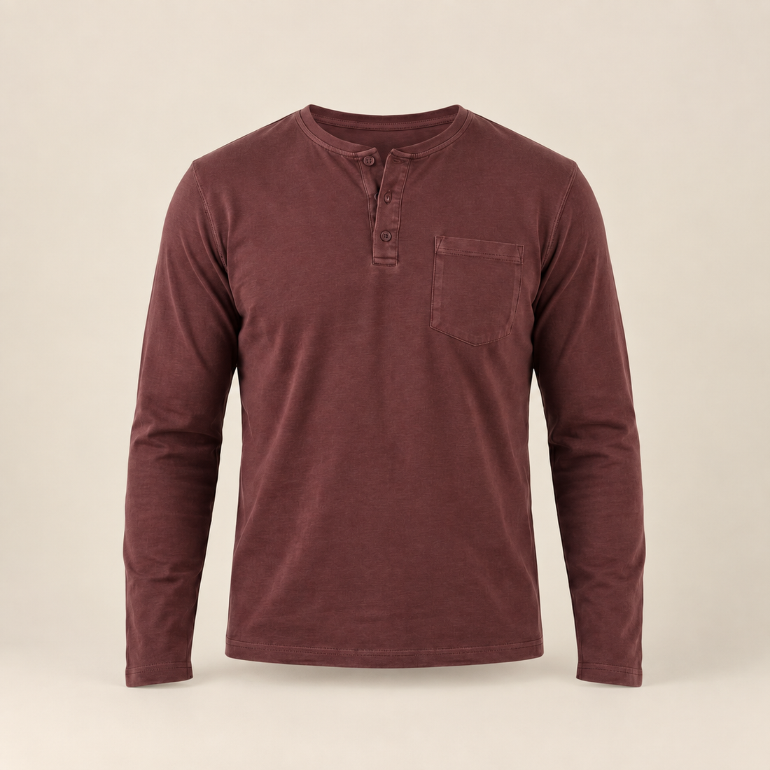 Koszulka henley męska z długim rękawem