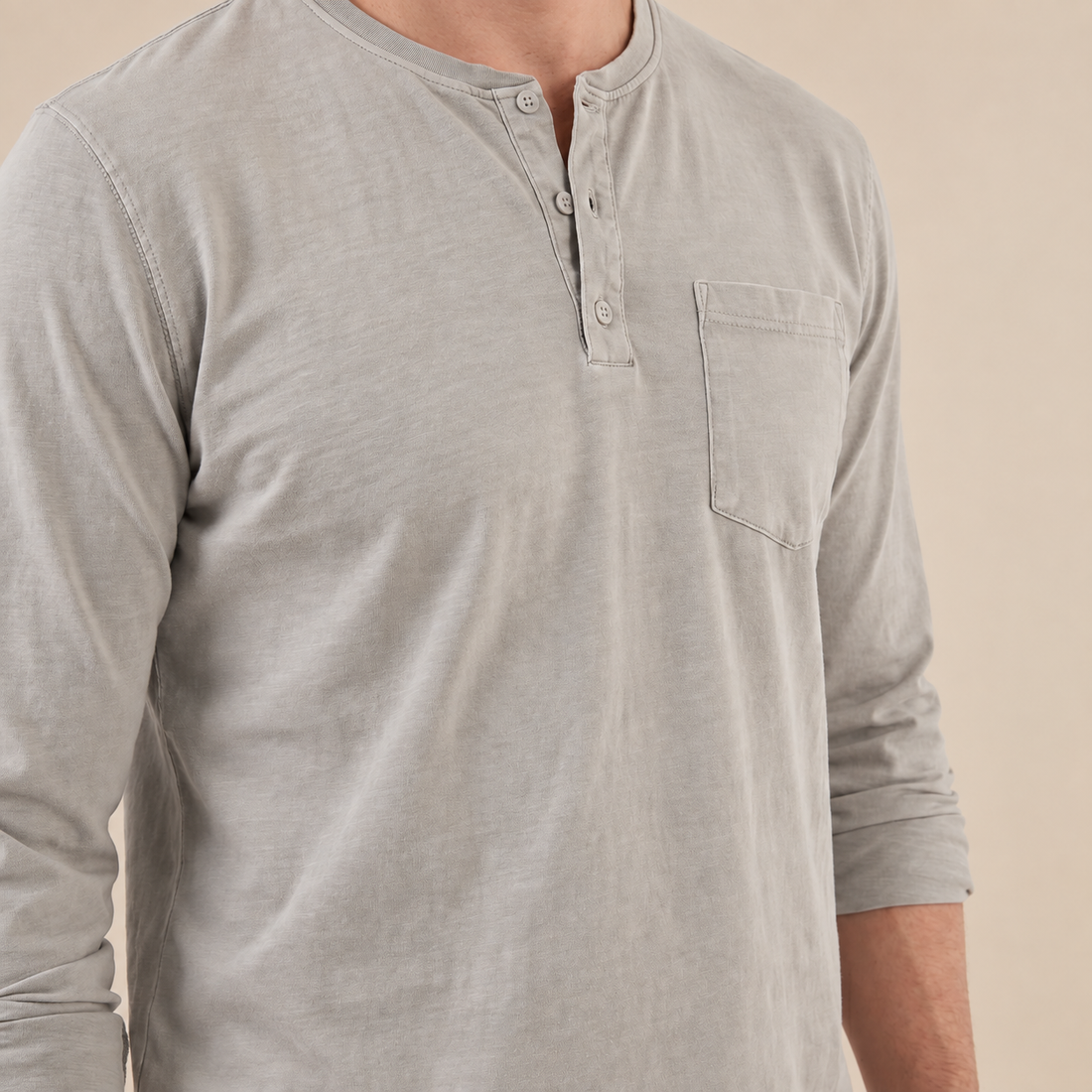 Koszulka henley męska z długim rękawem
