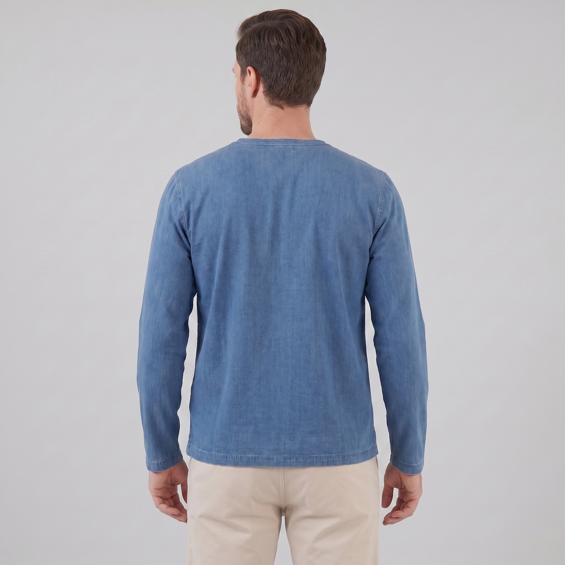 Koszulka henley męska z długim rękawem