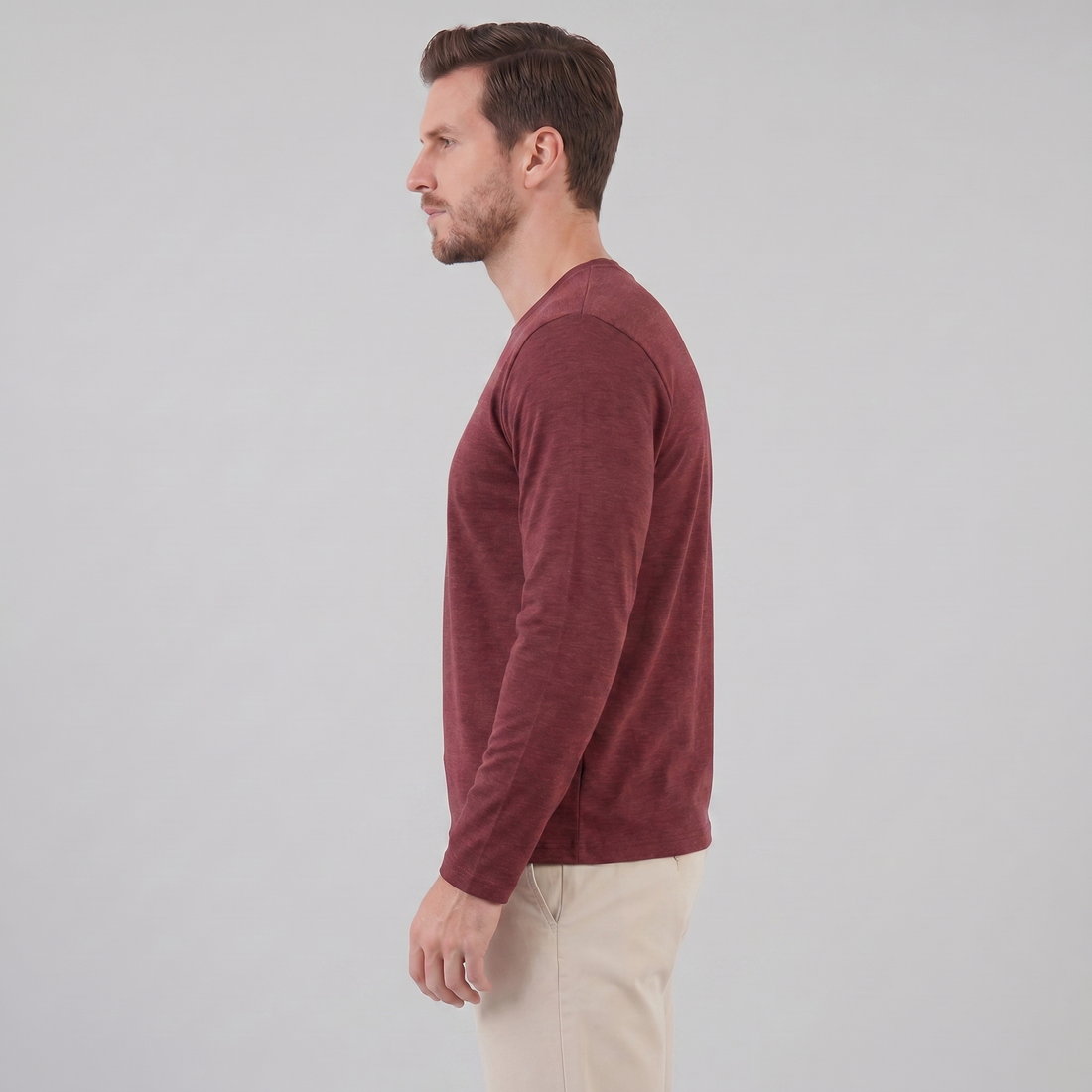 Sweter męski z okrągłym dekoltem i długim rękawem