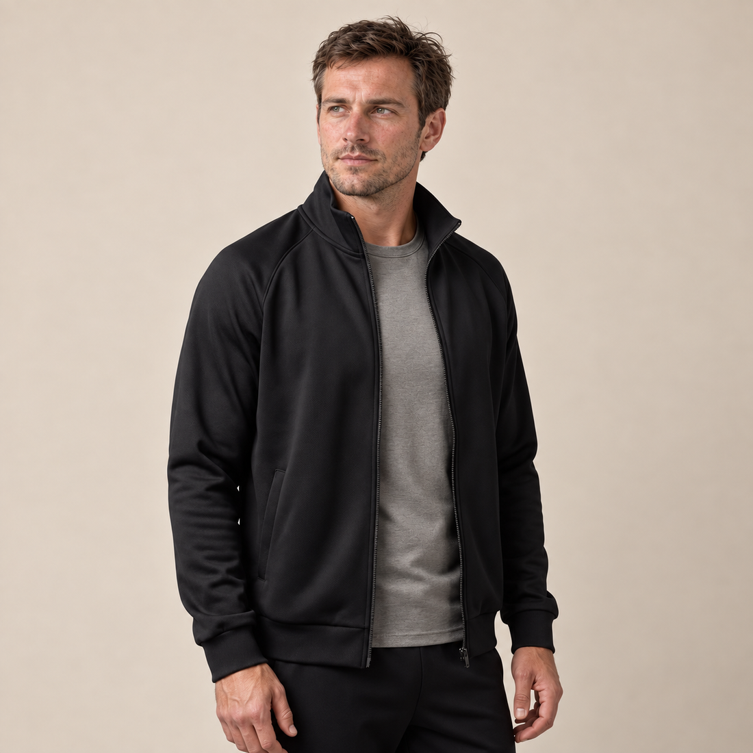Bluza dresowa męska oversize rozpinana na zamek