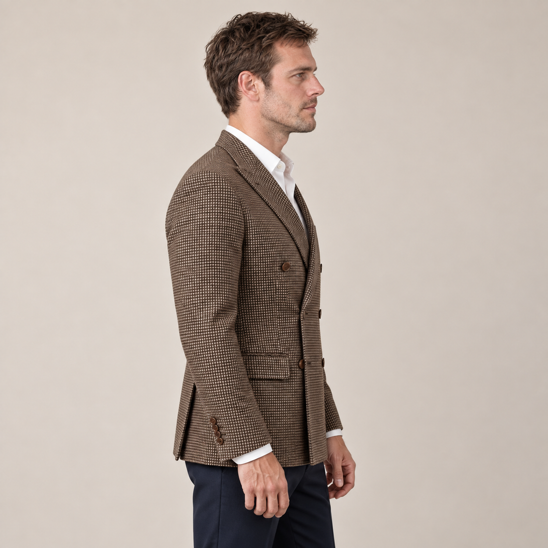 Marynarka męska dwurzędowa slim fit
