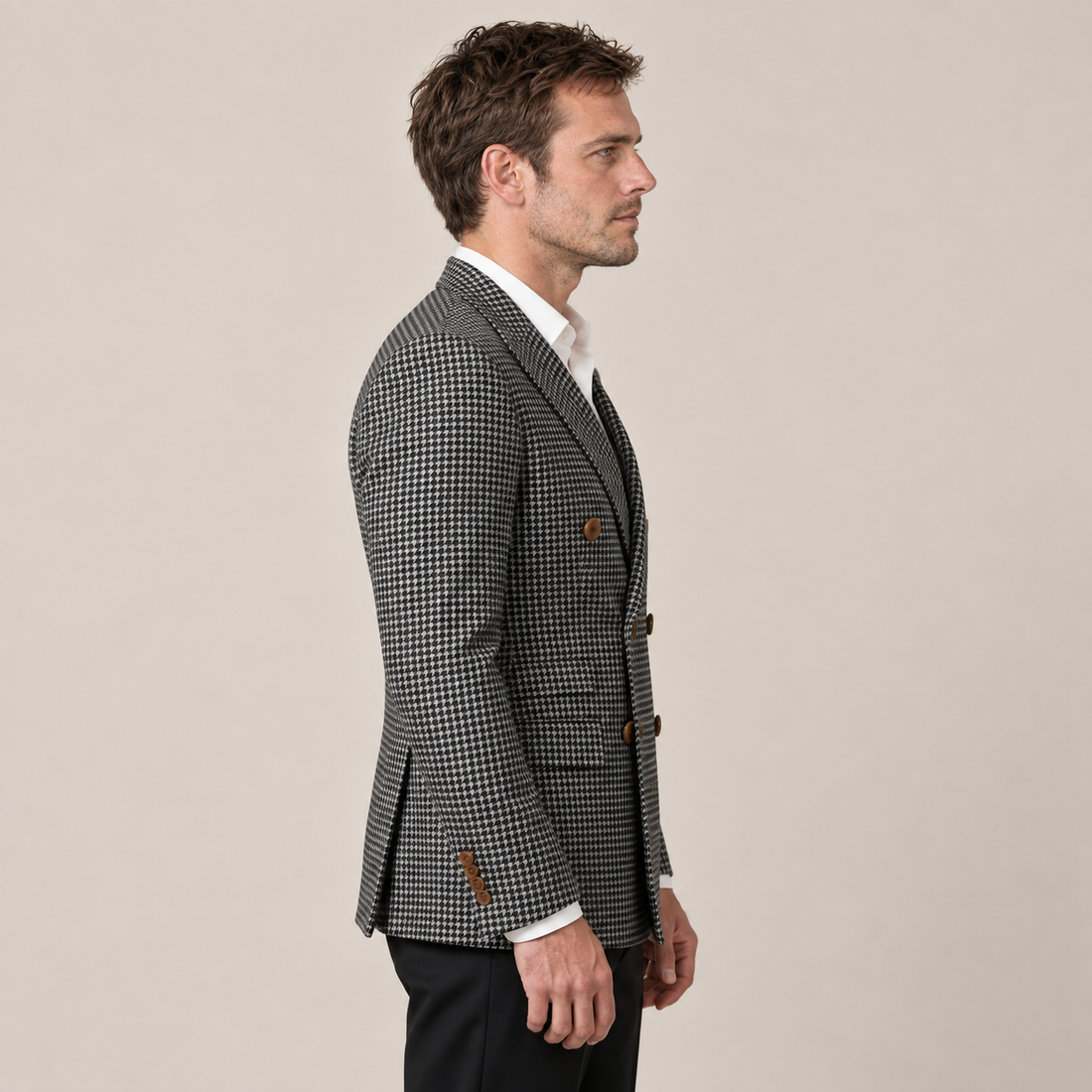 Marynarka męska dwurzędowa slim fit