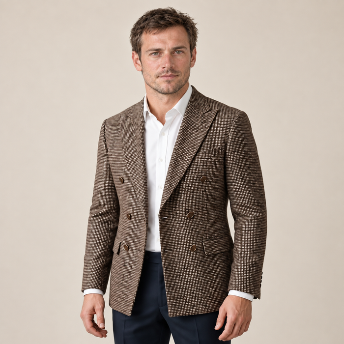 Marynarka męska dwurzędowa slim fit