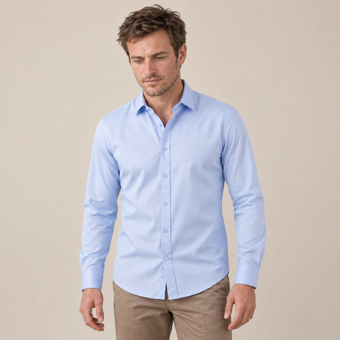 Koszula męska wizytowa slim fit z klasycznym kołnierzykiem