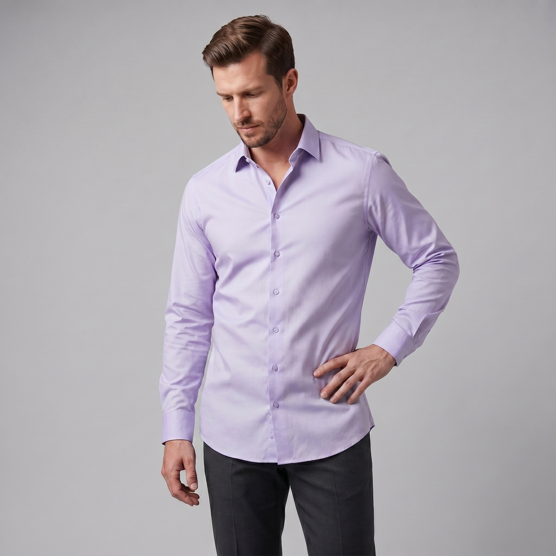 Koszula męska wizytowa slim fit z klasycznym kołnierzykiem