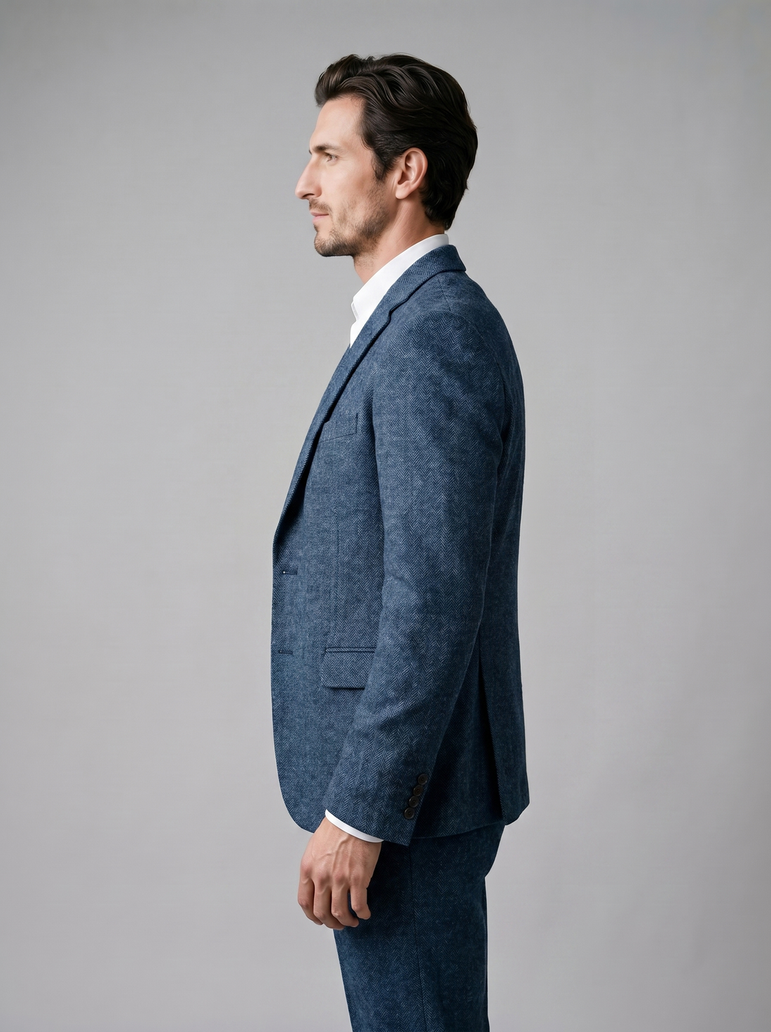 Garnitur męski trzyczęściowy slim fit z kamizelką na wesele