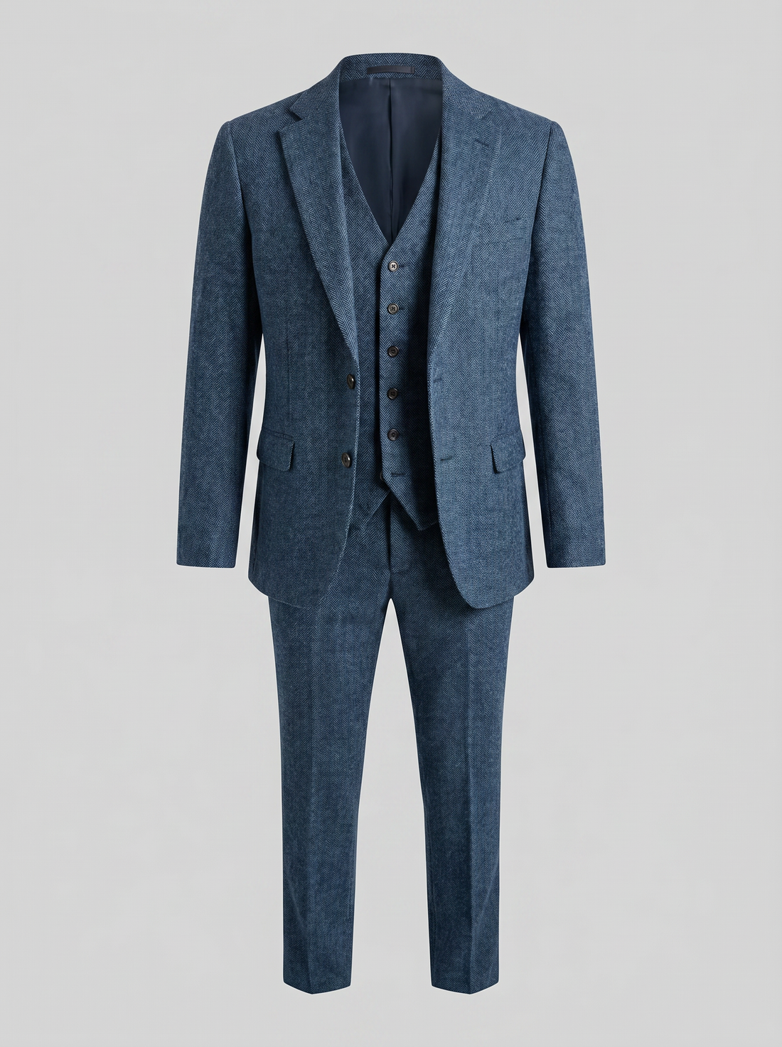 Garnitur męski trzyczęściowy slim fit z kamizelką na wesele