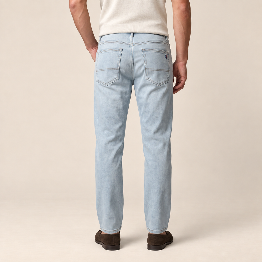 Jeansy męskie slim fit z efektem sprania