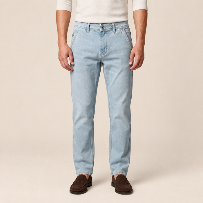 Jeansy męskie slim fit z efektem sprania