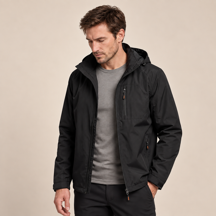 Lekka kurtka softshell męska z kapturem na wiosnę
