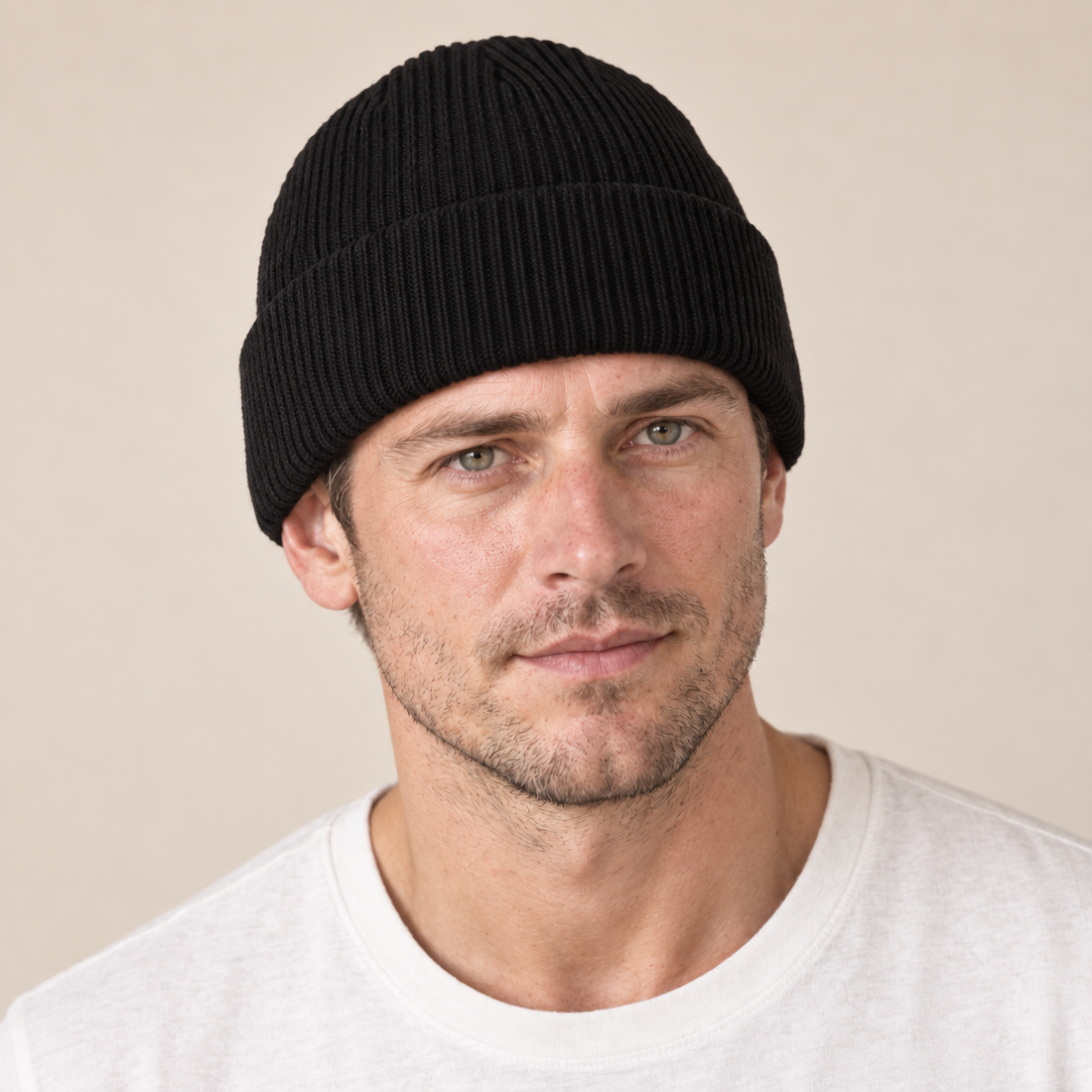 Czapka beanie męska prążkowana