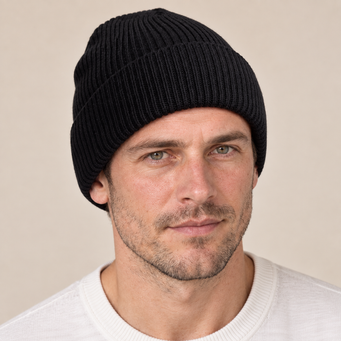 Czapka beanie męska prążkowana