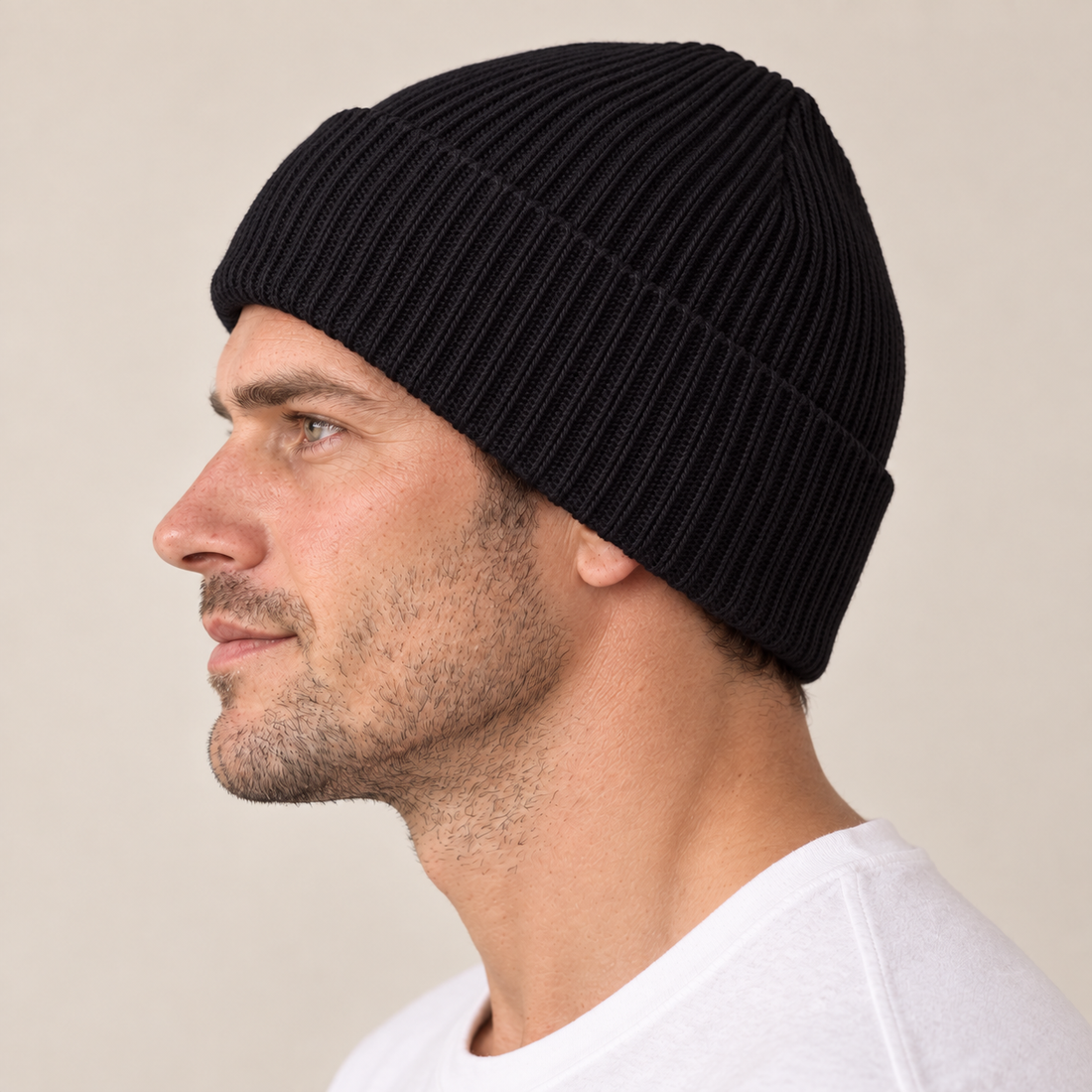 Czapka beanie męska prążkowana