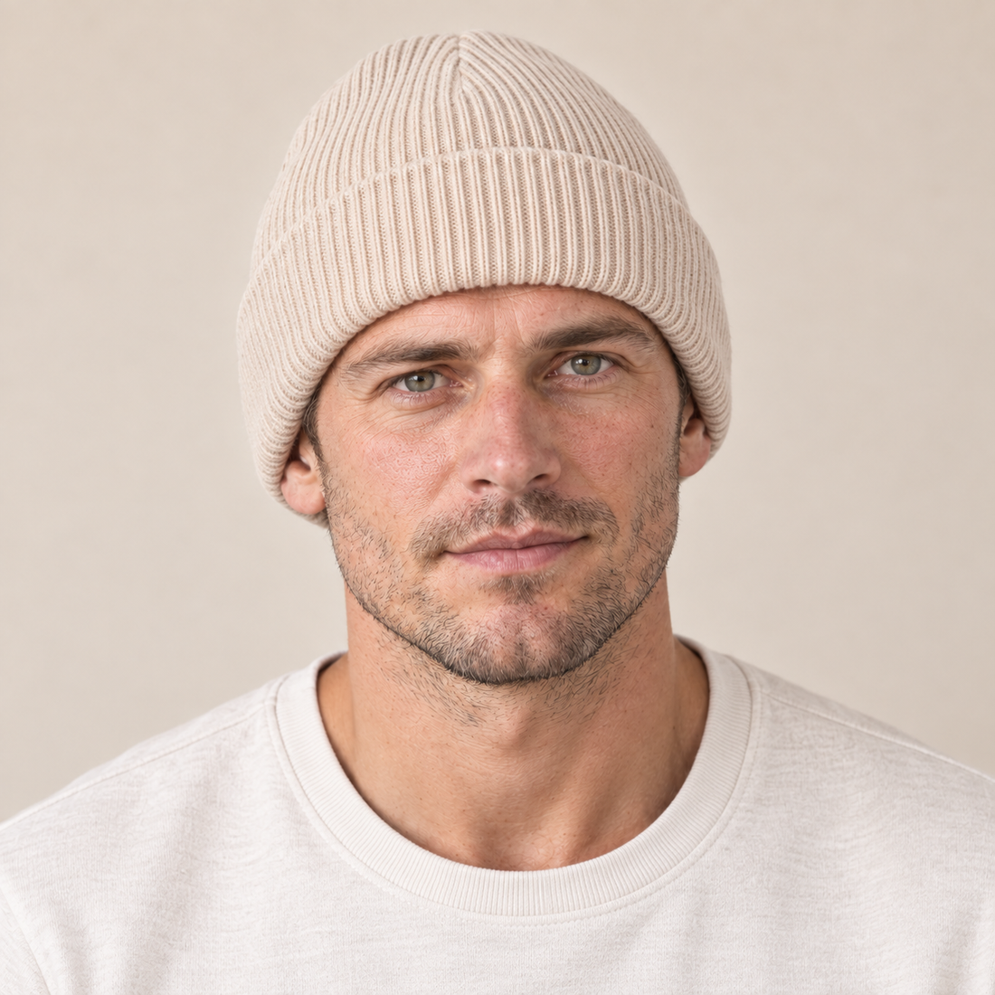 Czapka beanie męska prążkowana