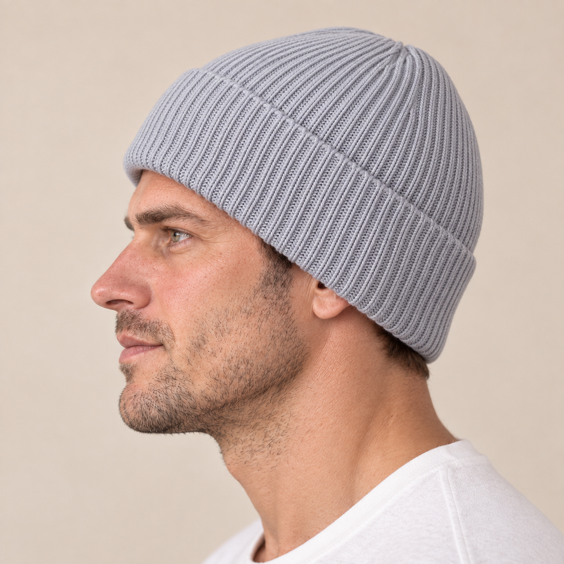 Czapka beanie męska prążkowana