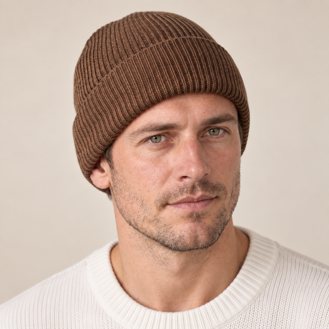 Czapka beanie męska prążkowana
