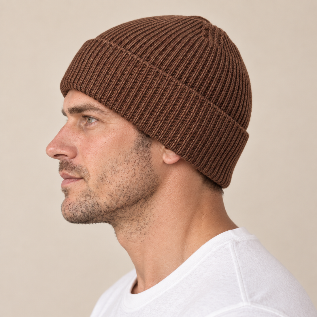 Czapka beanie męska prążkowana