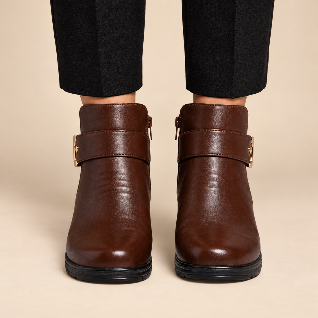 Skórzane buty damskie z anatomiczną podeszwą i usztywnioną cholewką