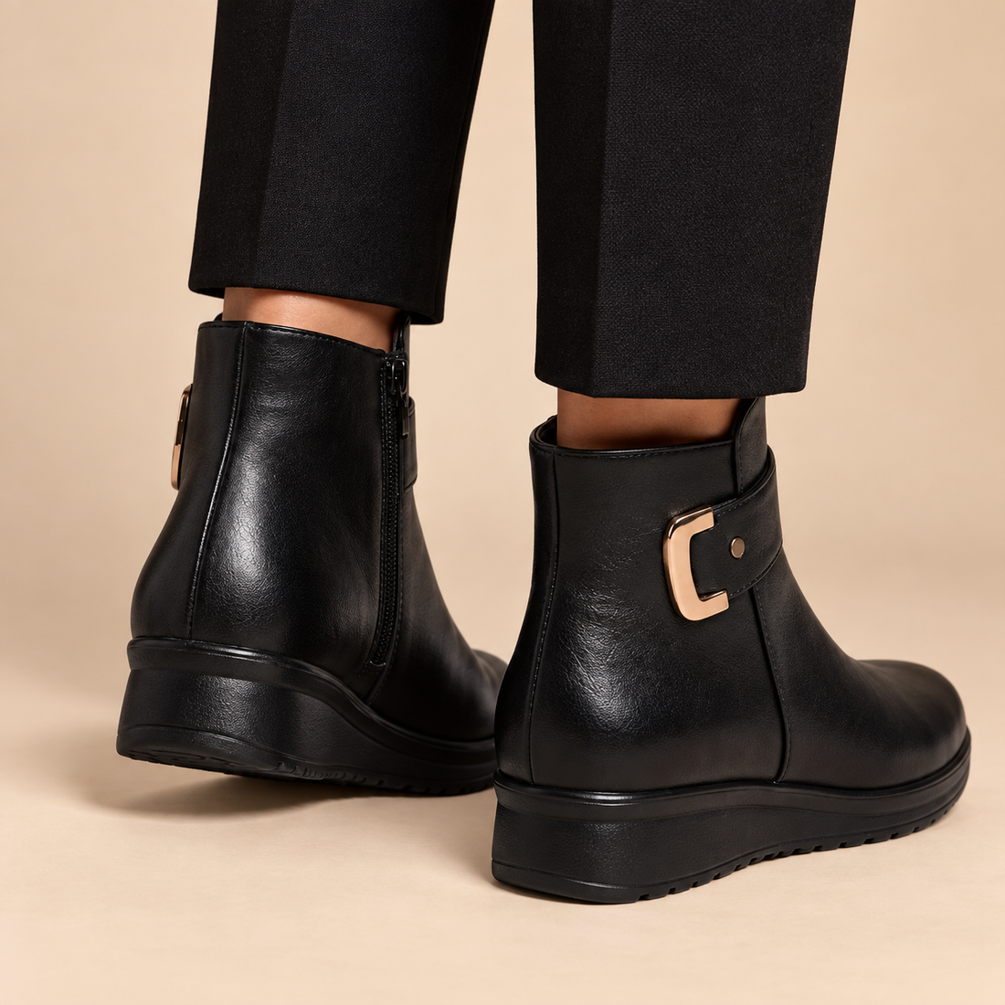 Skórzane buty damskie z anatomiczną podeszwą i usztywnioną cholewką