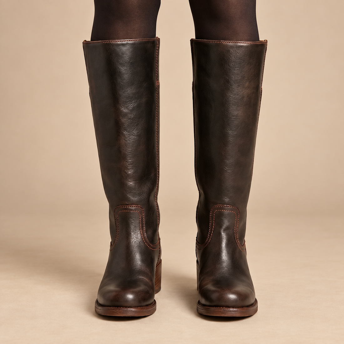 Jesienne buty damskie z anatomiczną wkładką i cholewką do połowy łydki