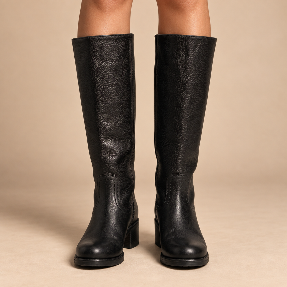 Jesienne buty damskie z anatomiczną wkładką i cholewką do połowy łydki