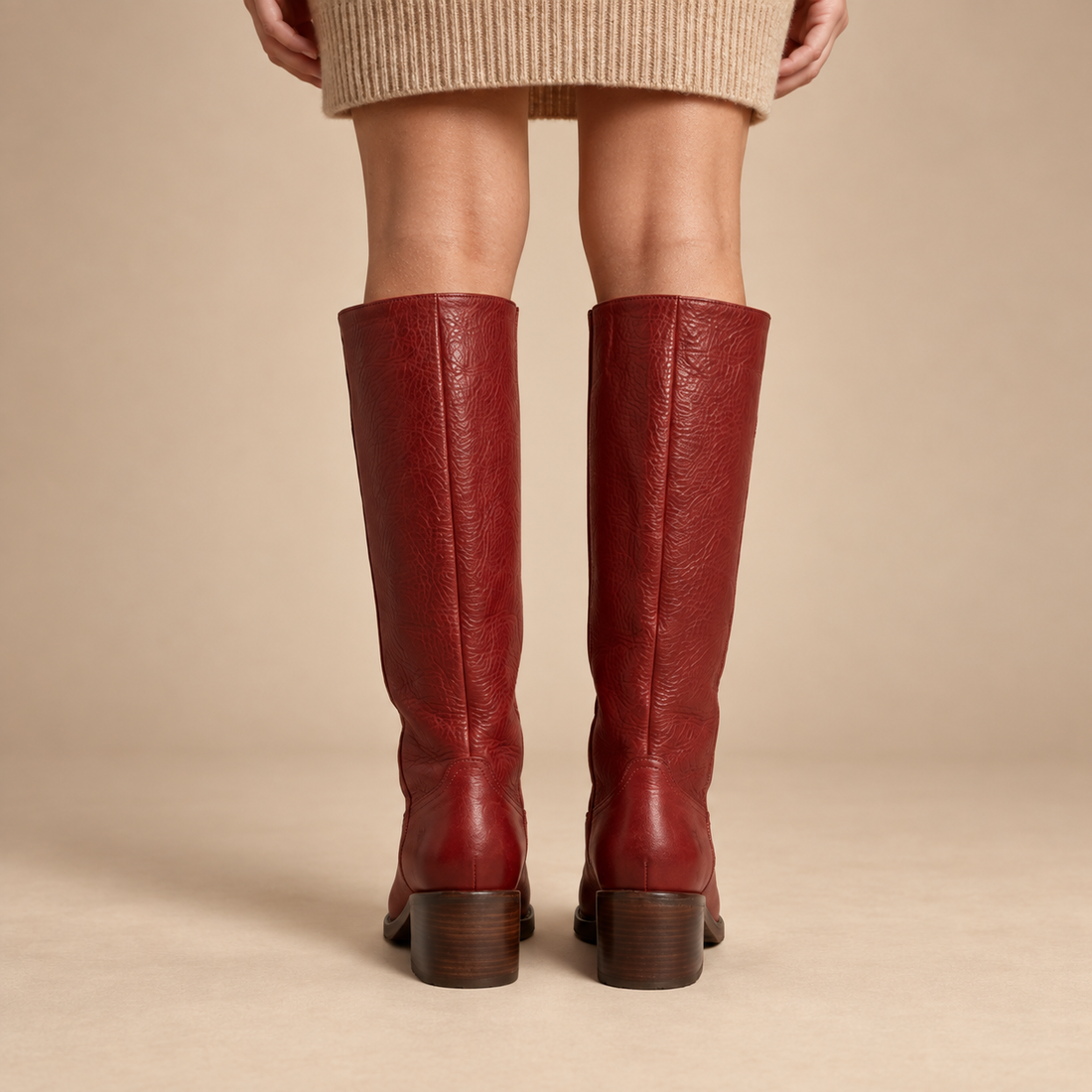 Jesienne buty damskie z anatomiczną wkładką i cholewką do połowy łydki
