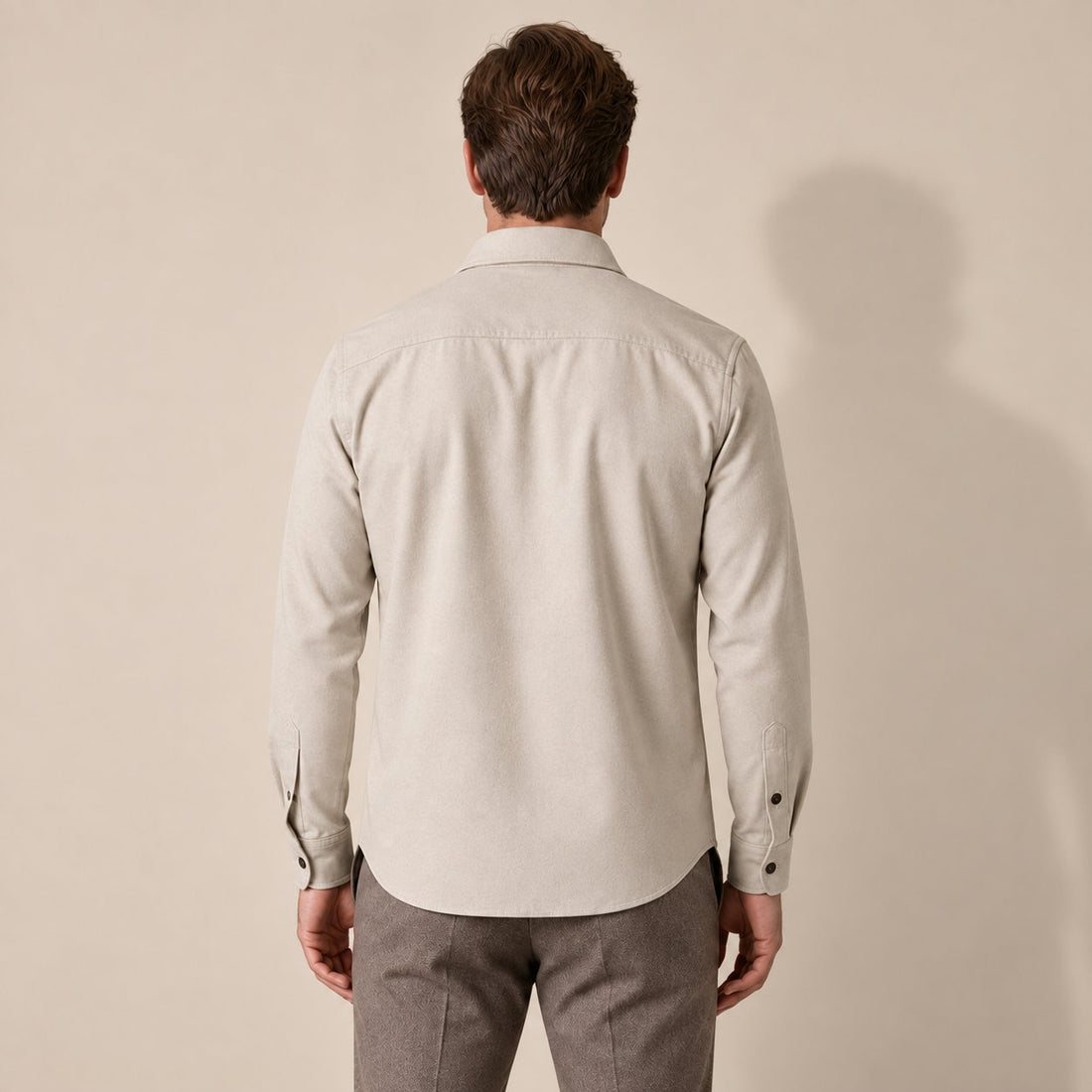 Koszula wierzchnia męska slim fit z efektem szczotkowanej bawełny