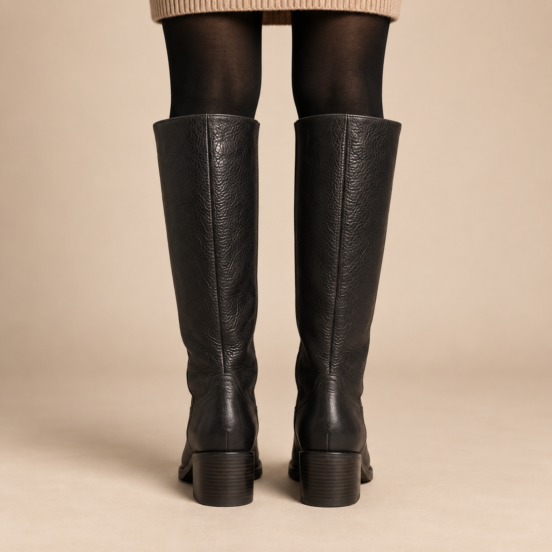 Jesienne buty damskie z anatomiczną wkładką i cholewką do połowy łydki