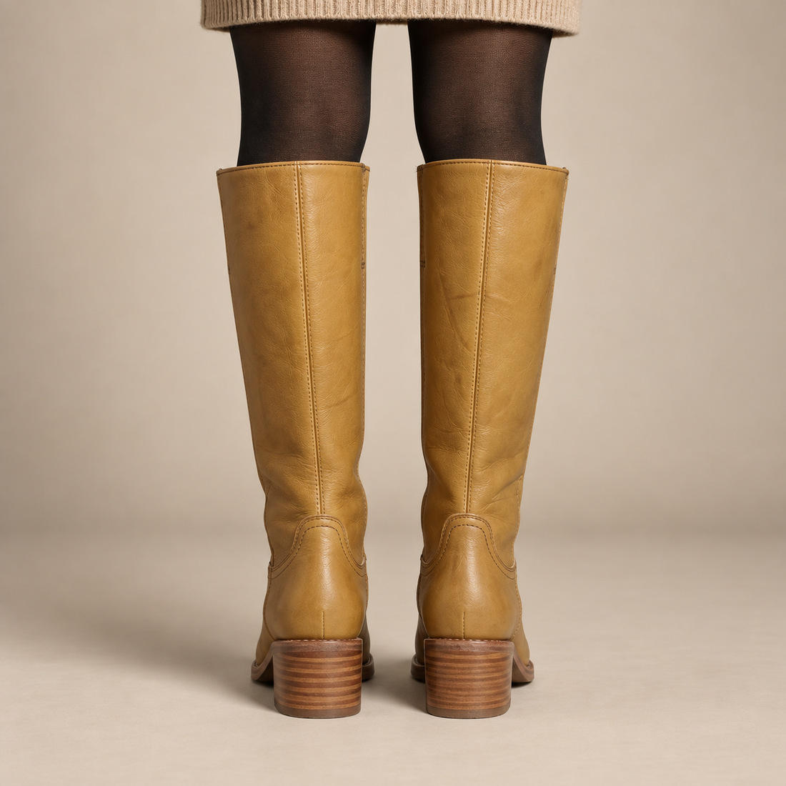 Jesienne buty damskie z anatomiczną wkładką i cholewką do połowy łydki