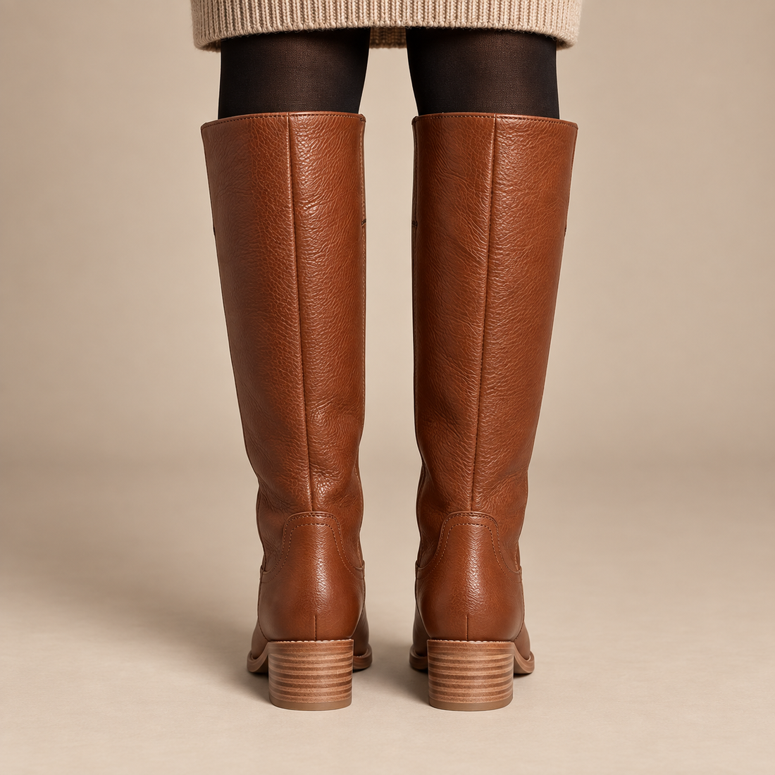 Jesienne buty damskie z anatomiczną wkładką i cholewką do połowy łydki
