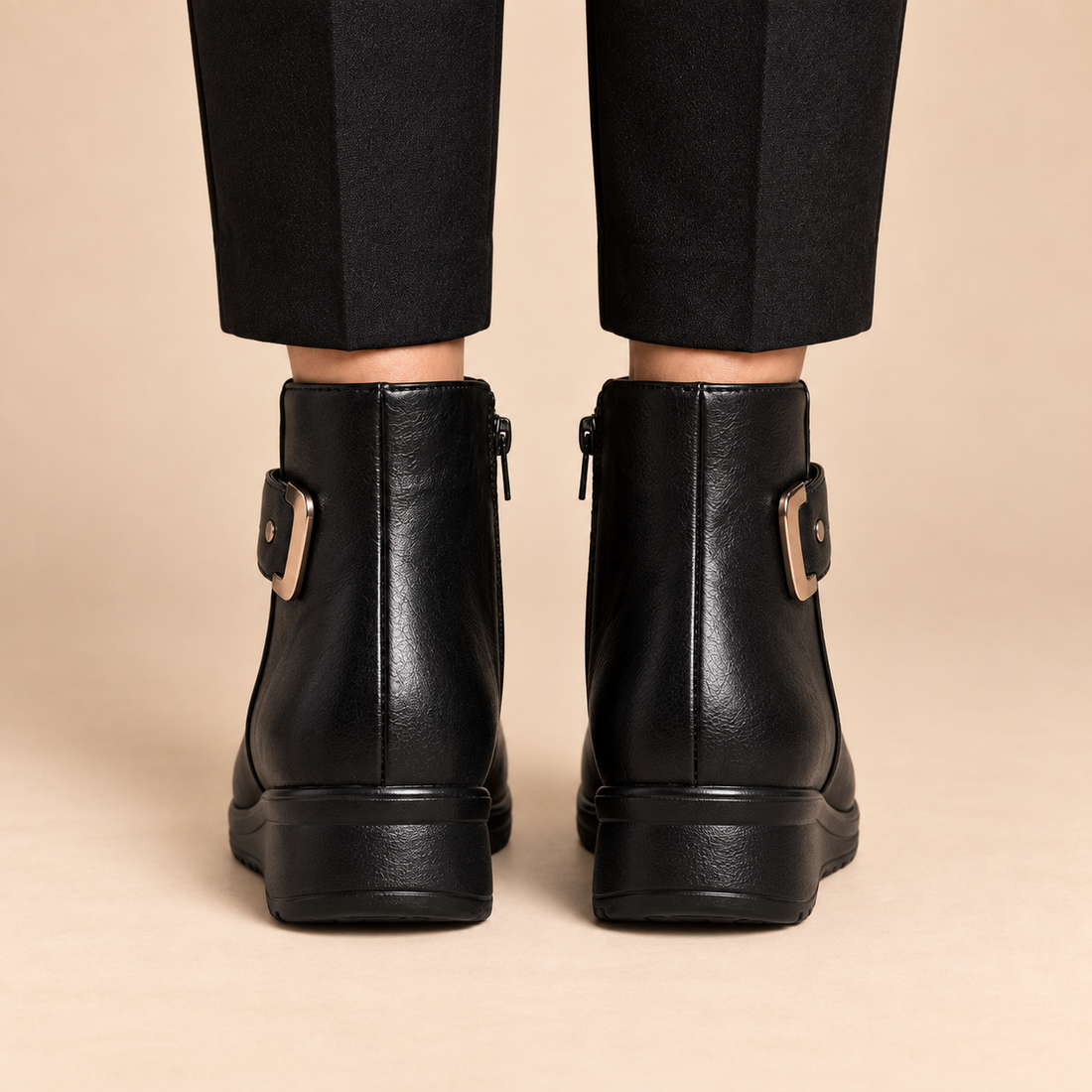 Skórzane buty damskie z anatomiczną podeszwą i usztywnioną cholewką