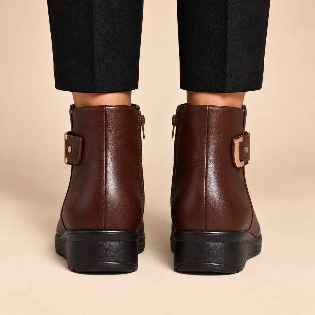 Skórzane buty damskie z anatomiczną podeszwą i usztywnioną cholewką