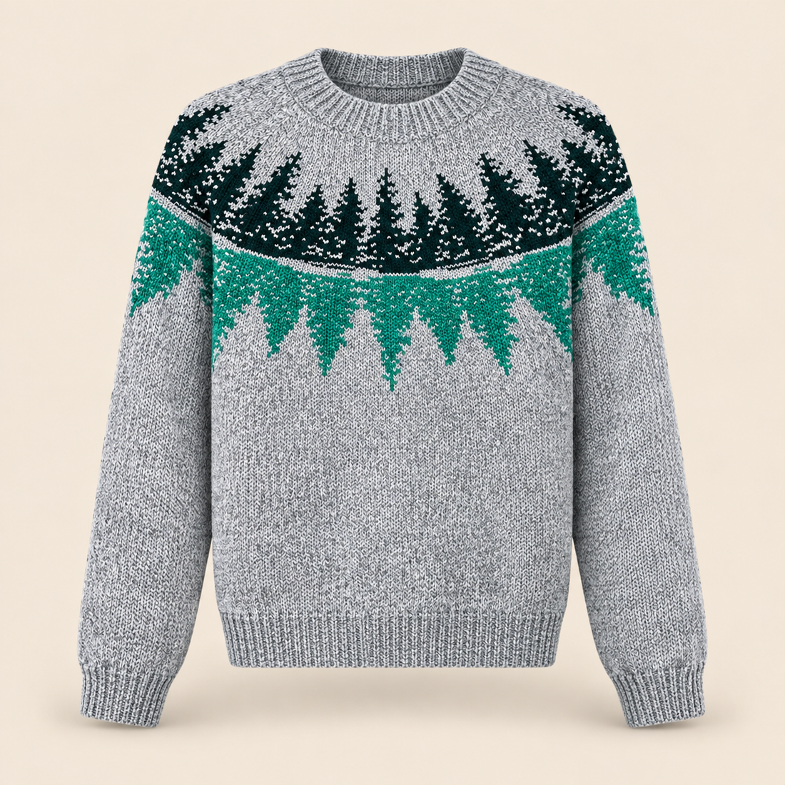 Sweter damski z efektem ombre, okrągłym dekoltem i długim rękawem